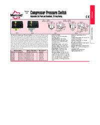 Thumbnail of document Data Sheet - CX - Compressor Pressure Switch